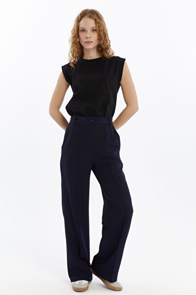 ilmek Штани-палаццо з подвійним крепом, швами та кишенями