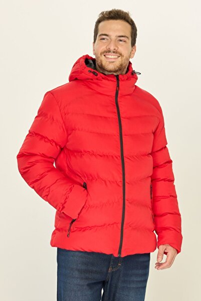 D1fference Férfi piros szélálló kapucnis kabát