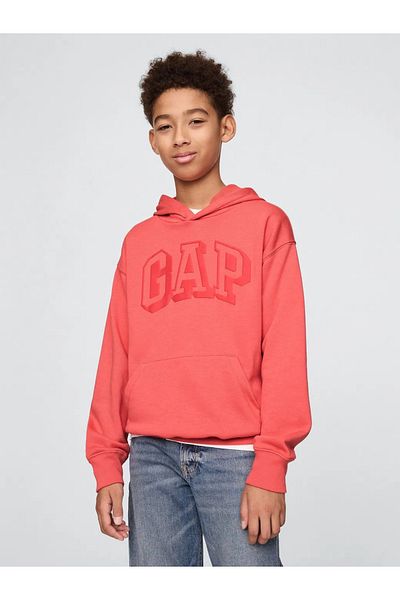 GAP Boy's Relaxed Terry Fabric Red Sweatshirt