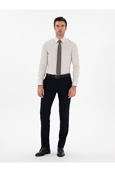 Cacharel Lacivert Slim Fit Yün Karışımlı Klasik Pantolon 50306053-VR033