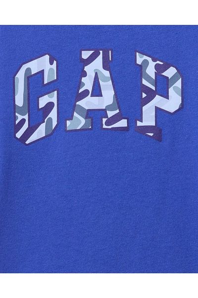 GAP تي شيرت أزرق بشعار Baby Boy Gap
