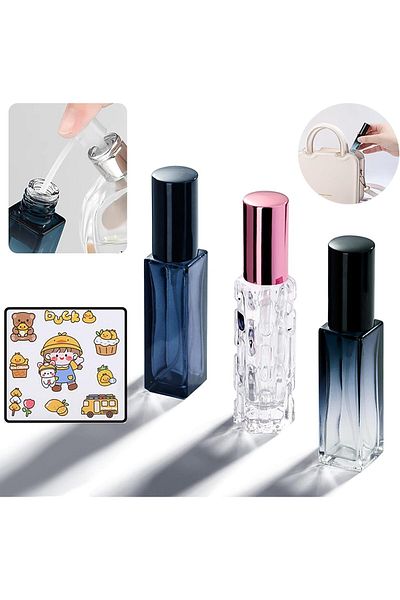 COOYA 3 Pcs Perfume Atomiser Bottle, Refillable, for Handbag Pocket Luggage, Spray Bottle for Women, Men