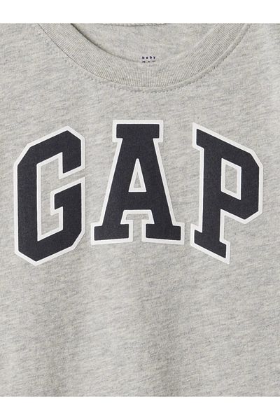 GAP تي شيرت بشعار Baby Boy Gap باللون الرمادي