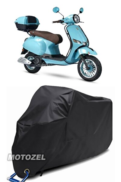 MotoZEL Altai XLine 125 Pro حقيبة خلفية سوداء وقفل متوافق مع القماش المشمع لل...