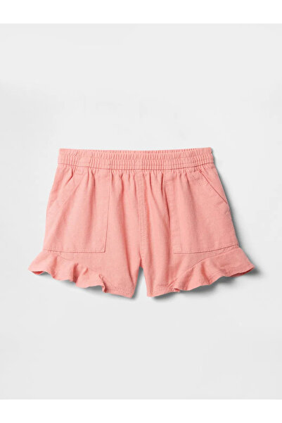 GAP Kız Bebek Fırfırlı Pull-On Twill Şort Pembe