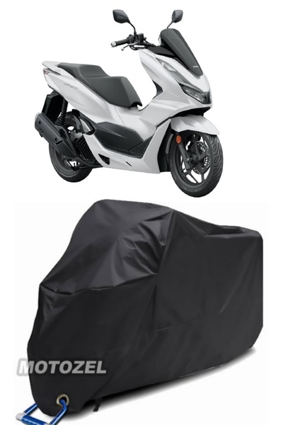 MotoZEL قماش مشمع أسود للدراجات النارية من هوندا PCX125 متوافق مع القفل مقاوم...