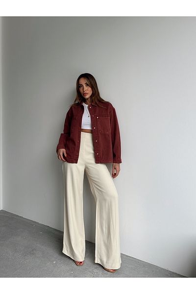 Maldia Shop Cămașă de damă din țesătură gabardină cu buzunar