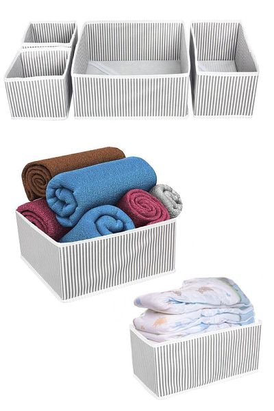ESTİ Σετ 4 Συρταριέρα και Ντουλάπι Organizer Box - Ριγέ