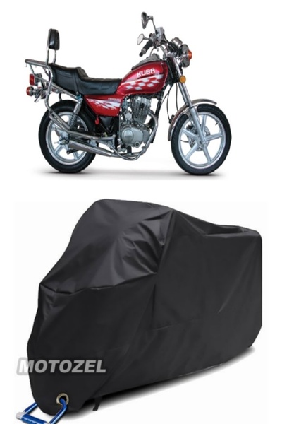 AutoZEL Kuba KB150-9 غطاء دراجة نارية أسود مقاوم للماء (متوافق مع القفل)