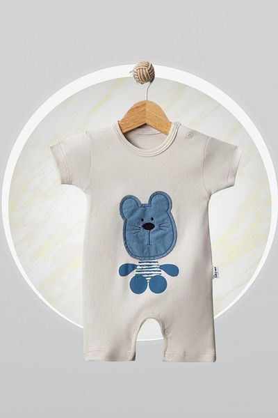 Baby s Breath Flower Dog Pattern Applique Embroidery 100% Cotton 3-6-9 Months Boy Jumpsuit Newborn 1 Year Old Baby Outfits