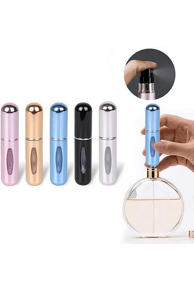 COOYA 5Pcs Perfume Spray Bottle, Mini Portable Refillable Perfume Bottle, for Travel, Handbag, Pocket(5ML)