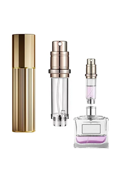 COOYA Perfume Refill Bottle, Refillable, for Men and Women Empty Spray Bottle (5ML, Gold)