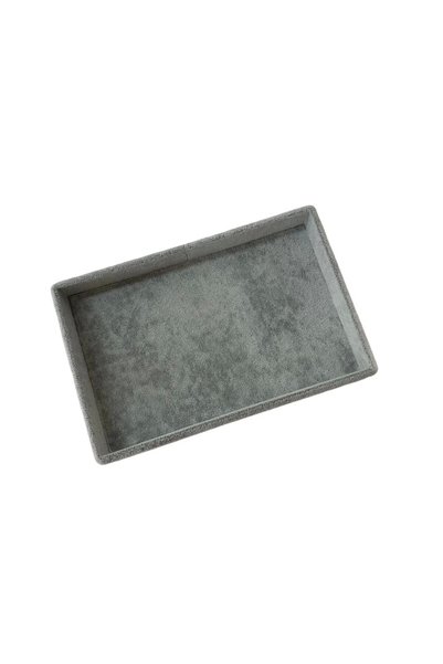 MeGass Dekor Domestic Production Small Size Suede Fabric Gray Color 22/14 Cm Serving Table