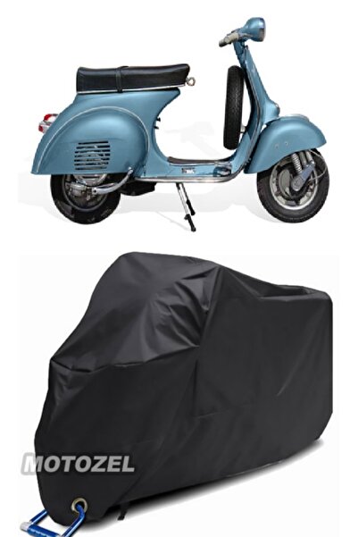 MotoZEL حقيبة خلفية سوداء من Piaggio Vespa 150 مع قماش مشمع للدراجة النارية م...