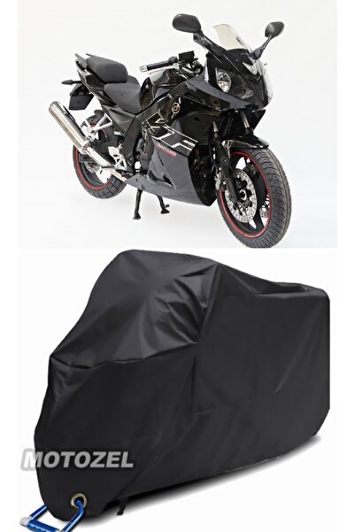 MotoZEL قماش دراجة نارية أسود متوافق مع قفل Daelim Roadwin 250 مقاوم للماء