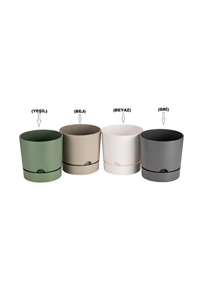 TD POWER 1.8 Litre (MODEL: BEGONYA 15) Tabaklı Dekoratif Mat Plastik Saksı