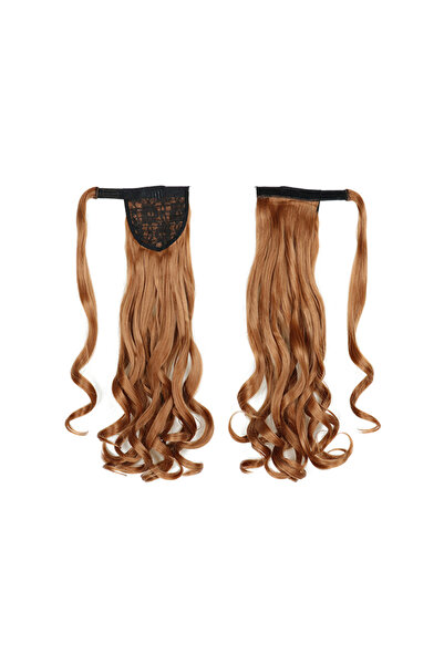 Other شعر مستعار على شكل ذيل حصان بشريط فيلكرو ملفوف بوصلات شعر، ذيل حصان مموج كبير