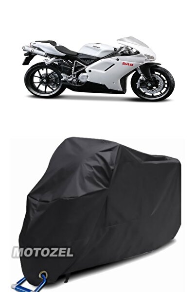 MotoZEL حقيبة خلفية سوداء من Ducati 848 مع قماش مشمع للدراجة النارية متوافق م...