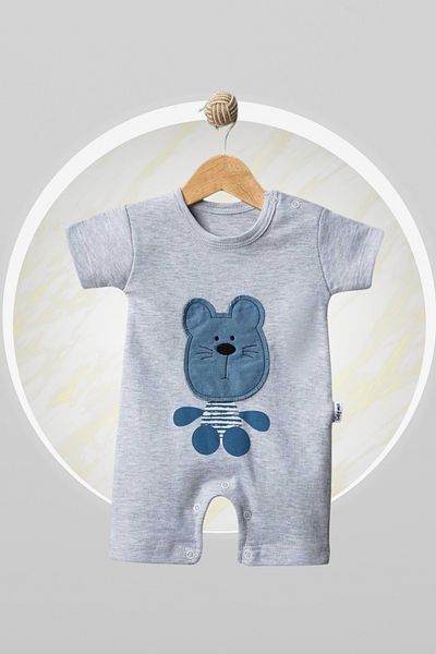 Baby s Breath Flower Dog Pattern Applique Embroidery 100% Cotton 3-6-9 Months Boy Jumpsuit Newborn 1 Year Old Baby Outfits
