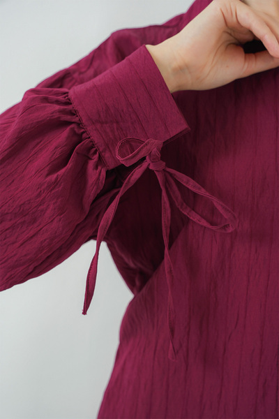 Bigdart Dámská oversize šněrovací košile 5954 - Claret Red