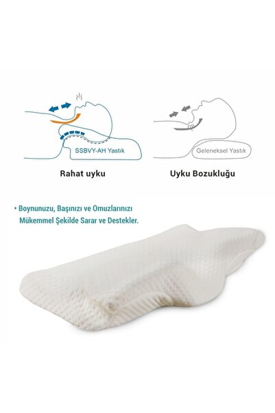 SOUB SLEEP Güzellik Beauty Ortopedik Visco Yastık, Anti Horlama 35x65 Cm