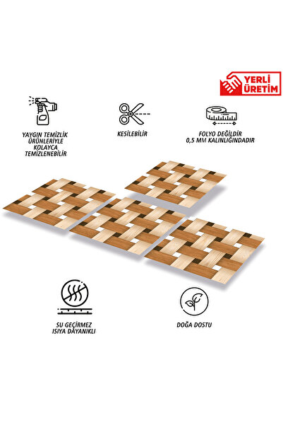 TİNK Kendinden Yapışkanlı Ahşap 007 Desenli Pvc Karo 30x30 Cm (33 ADET) 3m2