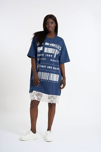 HANIQA Rochie tricou cu imprimeu cu fusta marime plus