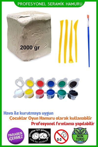 DSH Doğal Seramik Hamuru Ceramic Plasticine Starter Kit, Clay Mud, Play Dough, Ceramic Forming Pen