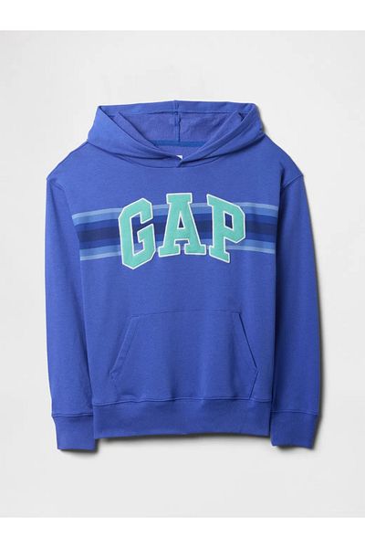 GAP Hanorac relaxat din țesătură Terry pentru băiat Gap Logo Albastru