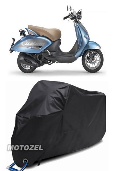 MotoZEL قماش القنب الأسود المتوافق مع قفل Aprilia Mojito 125 المخصص للدراجات ...