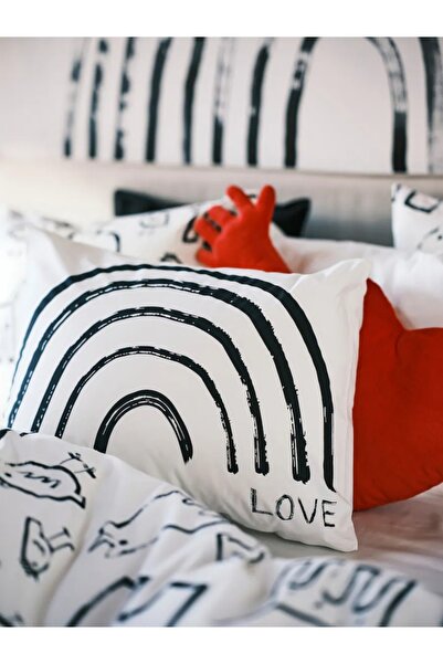 IKEA TAPETMAL Soft & Vibrant Pillowcase – White/Rainbow, 50x80 cm | Cozy & Stylish