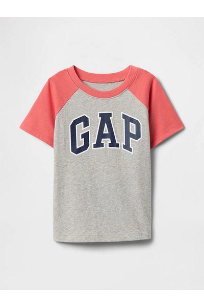 GAP تي شيرت بشعار Baby Boy Gap باللون الرمادي