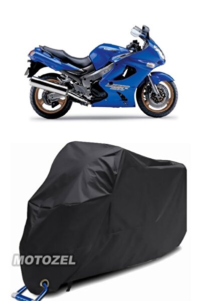 AutoZEL غطاء دراجة نارية Kawasaki ZZR 1200 أسود مقاوم للماء (متوافق مع القفل)
