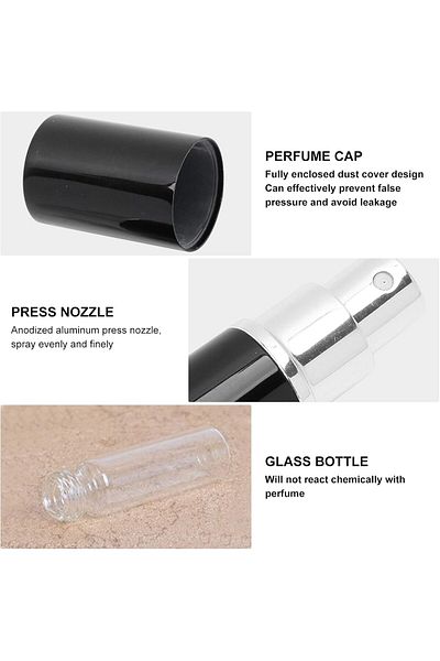 COOYA Portable Mini Perfume Bottle, 10 Ml, Atomizer Refillable Travel for Traveling and Outgoing, 5 PCS
