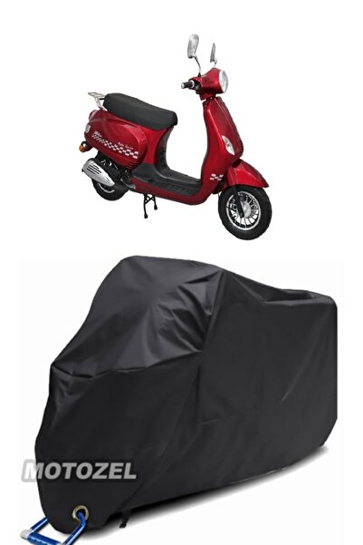 MotoZEL قماش مشمع أسود مقاوم للماء للدراجات النارية متوافق مع قفل 80 فيتيلو لايف