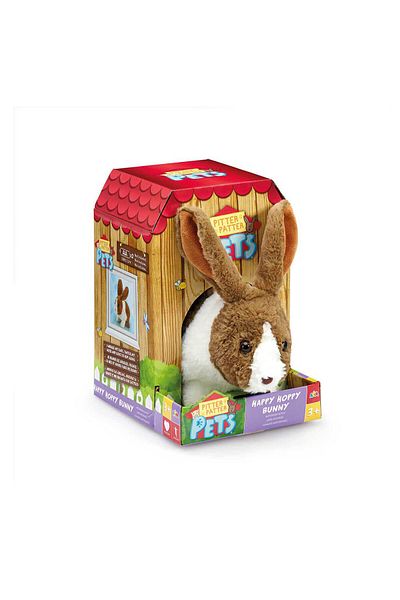 Addo Pitter Patter Happy Hoppy Bunny |with Snuffling Rabbit Sound Effects|Soft Toy|Interactive Plush
