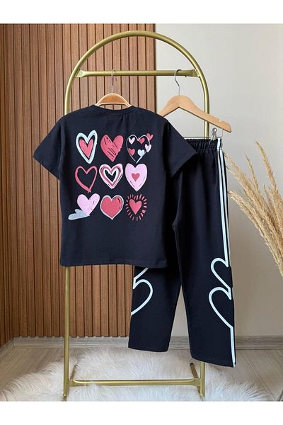 KidsSel New Season Heart Printed Cotton Girls' Bottom Set