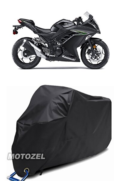 AutoZEL غطاء دراجة نارية كاواساكي نينجا 300 أسود مقاوم للماء (متوافق مع القفل)