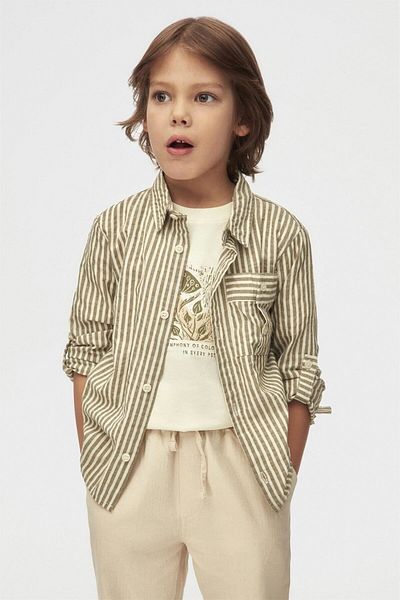 nk kids Риза за момче, каки 48521