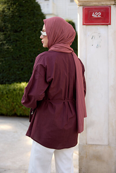 LOCCO Buttoned Voile Shirt - Burgundy Color