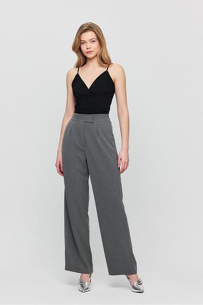 Rays Gray 6642 Velcro Waist Elastic Detail Trousers