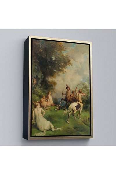 Harita Sepeti Ζωγραφική Eugene Fromentin's Sentors, Horse Men με καφέ πλαίσιο