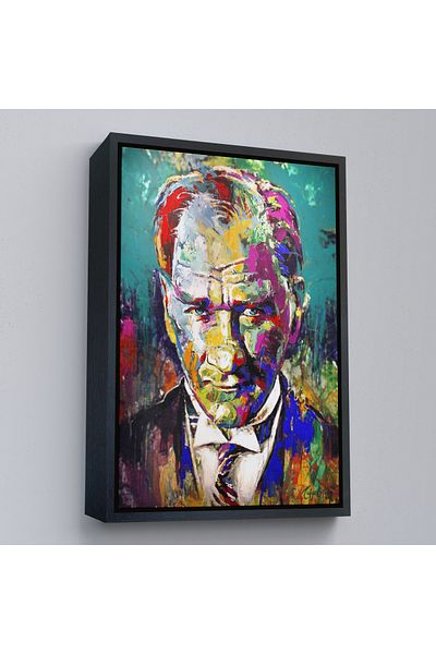 Harita Sepeti Pictură colorată Mustafa Kemal Atatürk cu cadru auriu