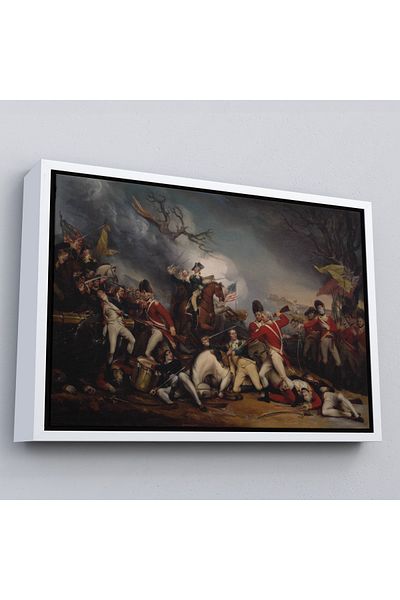 Harita Sepeti Painting-Death of General Mercer at the Battle of Princeton in a White Framed-