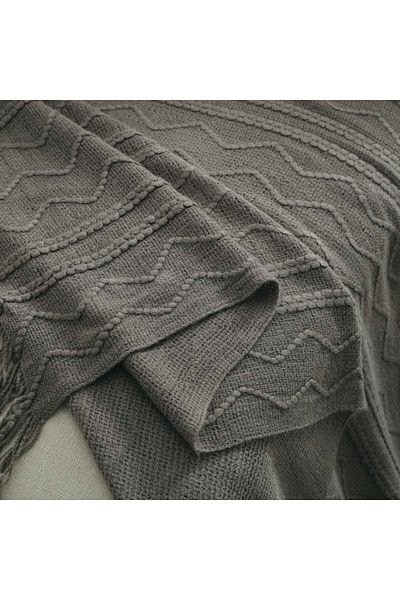 Alhabib bedding Dan Shawl Lightweight Bamboo Blanket, Dark Grey, 130 x 170 cm