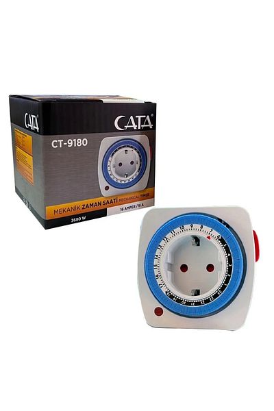 Cata Ct-9180 مقبس توقيت ميكانيكي قابل للتعديل ساعة توقيت 3680 وات