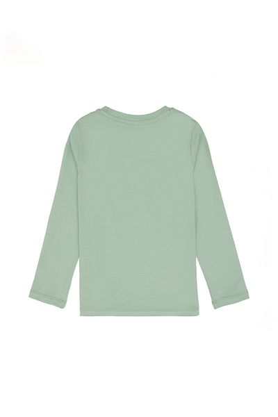 U.S. Polo Assn. Girls' Water Green Crew Neck Flower Printed Long Sleeve T-Shirt 50313080-Vr048