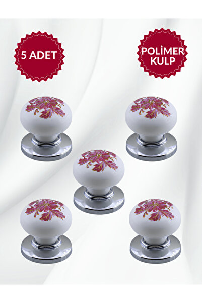 MKLAKS مقبض بلاستيكي بوليمر مع غطاء خزانة درج المطبخ من الكروم، عبوة من 5 قطع...