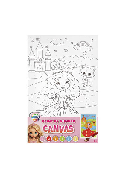 Moxy Pictura pe numere pe panza 29,7x19,5cm culori si pensula - printesa