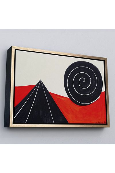 Harita Sepeti Alexander Calder în cadru de aur - Pictură piramidală și spirală - Piramidă și spirală